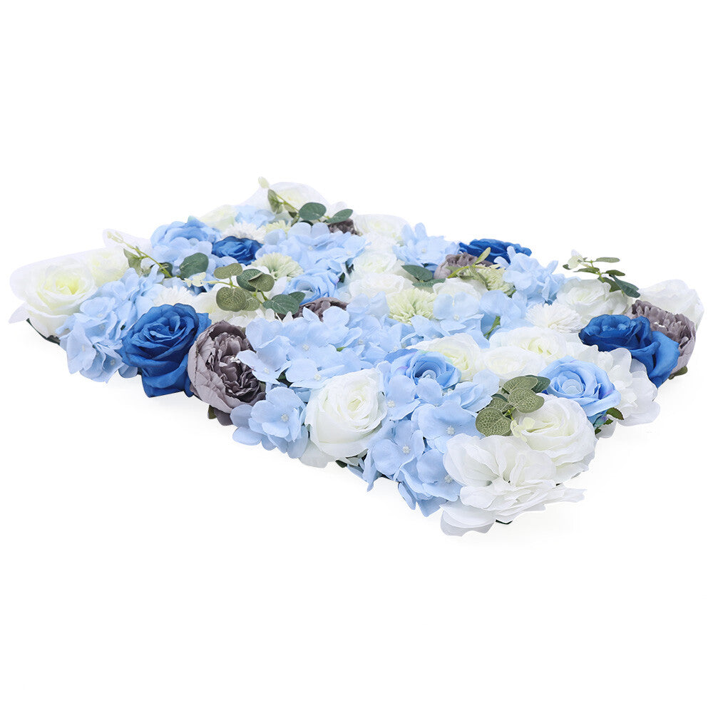 6 Pack Large Artificial Flower Wall Panel with -like Hydrangea & Roses - Blue Wedding Backdrop, Reusable Panels (23.6"x15.7") for /Outdoor Party Decor, Plastic Flowers for Wedding Arch, Bridal, Photo Background - Easy