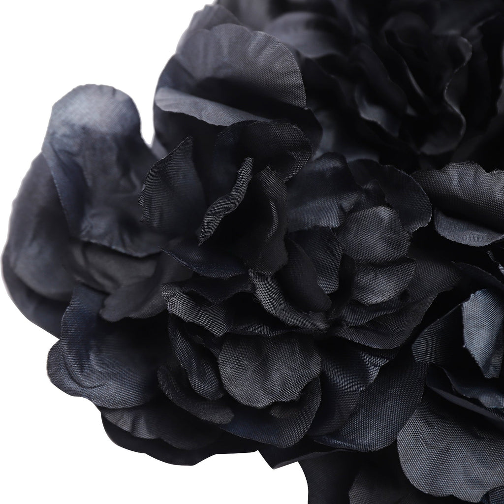 6pcs Black Flower Wall Panels, Artificial Flower Wall Panels, Flower Panels for Backdrop, 60 X 40 Cm/23.62 X 15.75 Inches, for Gardens, Patios, Landscapes