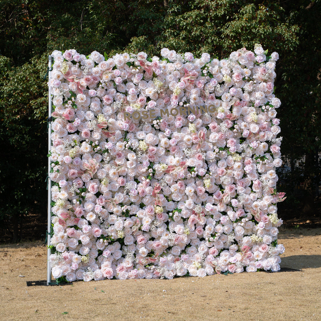 Ebony：5D Fabric Artificial rolling up curtain flower wall Free Shipping