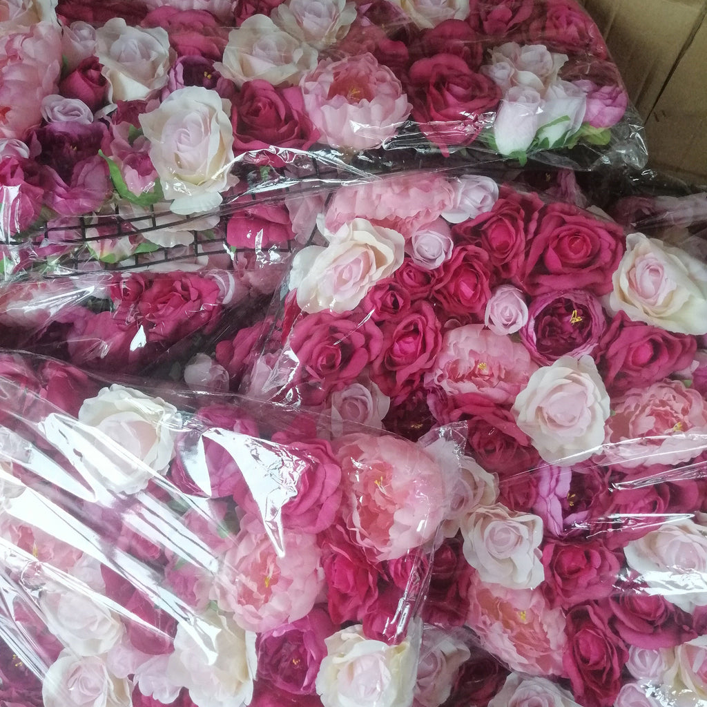 Artificial Peony Rose Flower Wall  Bridal Shower Baby Shower Background For Romantic Photography Panels 15.75X23.62inch