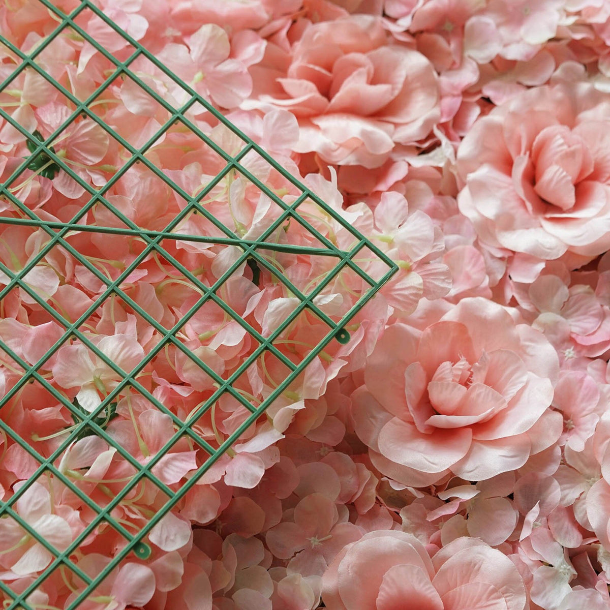 11 Sq ft - 4 Panels Blush Silk Rose & Hydrangea Flower Wall Panel For Birthday Party, Photography Backdrop, Flower Panel, Wedding Decor