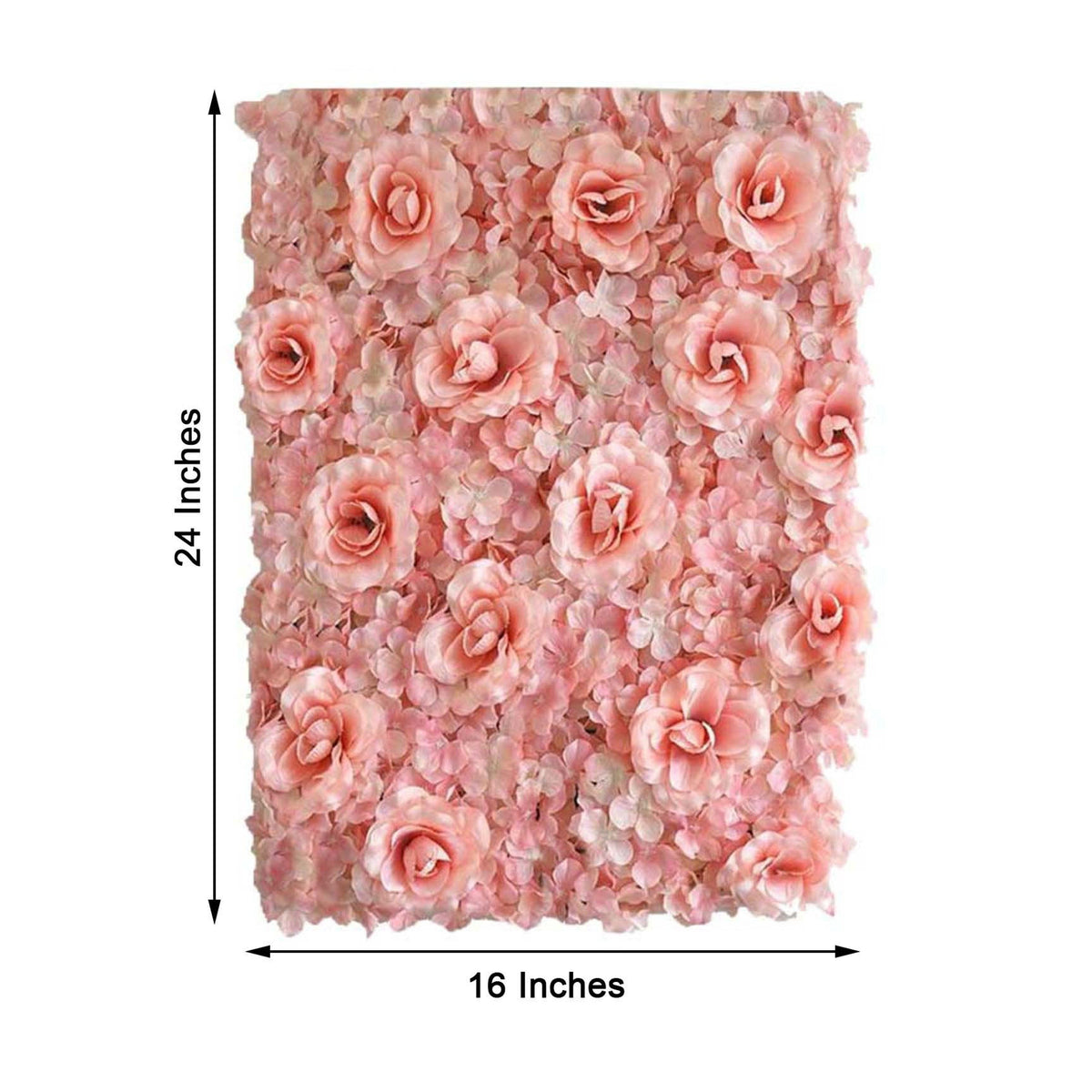 11 Sq ft - 4 Panels Blush Silk Rose & Hydrangea Flower Wall Panel For Birthday Party, Photography Backdrop, Flower Panel, Wedding Decor