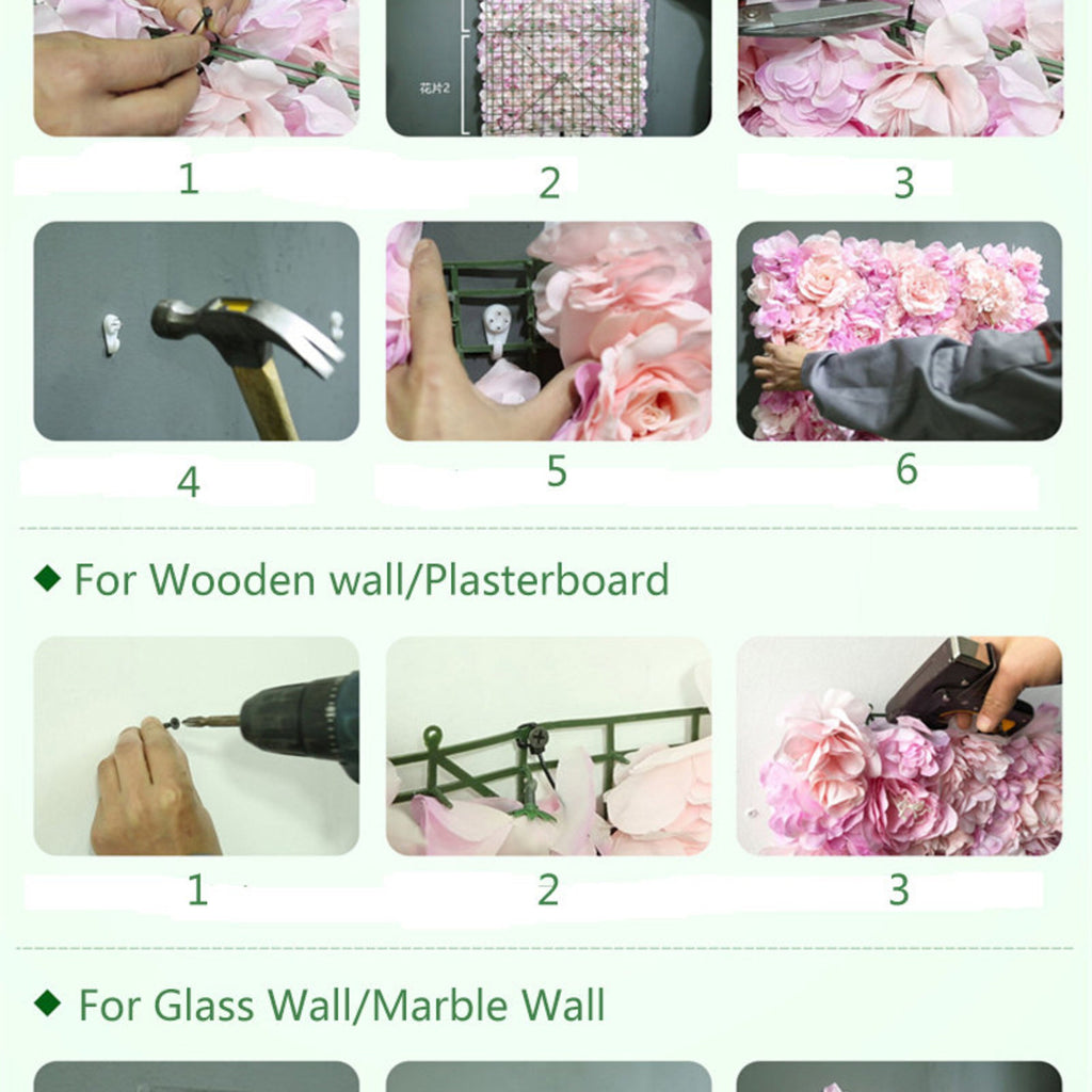 Silk Rose Flowers 3D Backdrop Wall Wedding Decoration Artificial Flower Wall Panel for Home Decor Backdrops Baby Shower,Party backdrop Decor