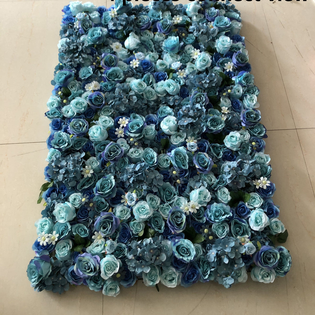 Aqua Blue Tiff Blue Fake Flower Wall for Wedding Photography Backdrop Simulation Rose for Special Event Party Decor Panel 15.75x23.62inch