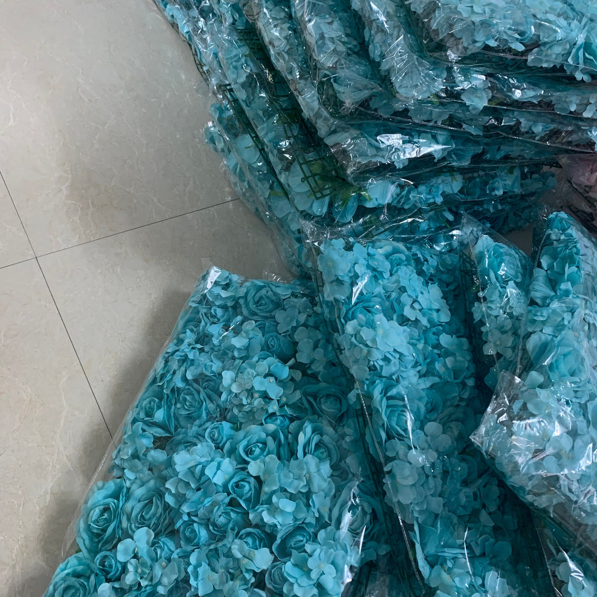 Turquoise Flower Wall For Wedding Photography Backdrop Bridal Shower Special Event Arrangement Decor Floral Panels 40*60cm