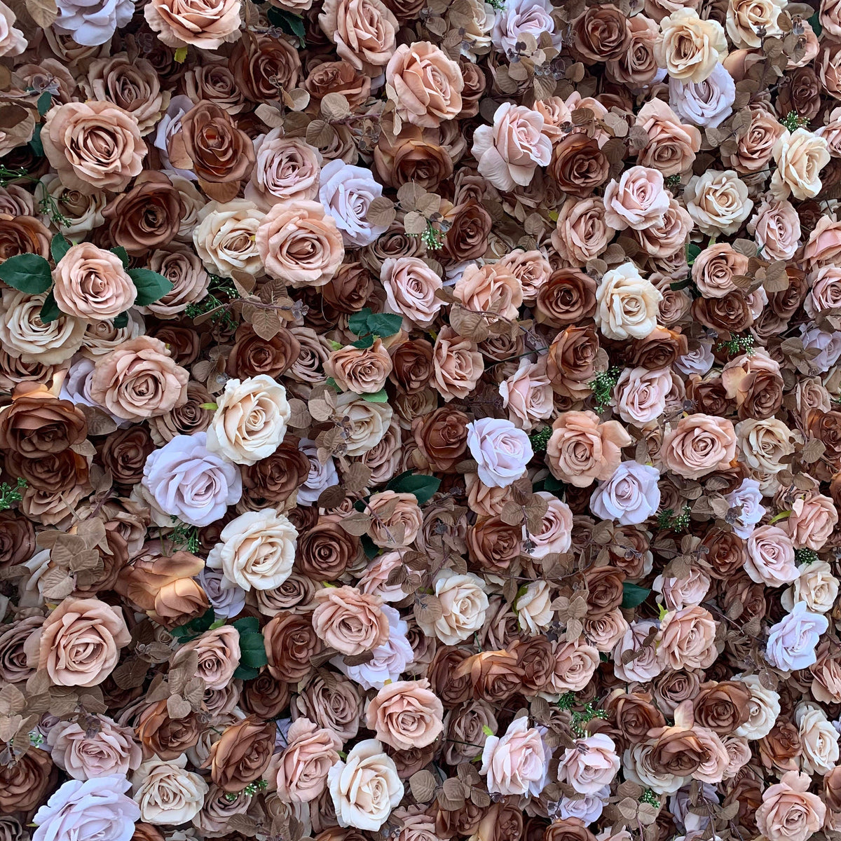 Flower Wall Backdrop [Mocha Taupe Rose Roll-Up Fabric Panel] for Ceremony & Photo Booth