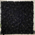 US DDP Full Black  Flower Roll Up Curtain Fabric Cloth Artifical Floral Wall for Wedding Party Home Salon Decor backdrop