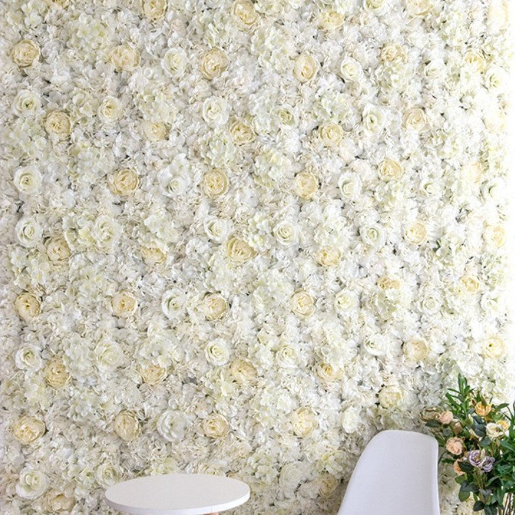 Ivory Wedding Flower Wall Artificial Simulation Rose Hydrangea Flower For Romantic  Photography Special Event Backdrop Panels 40cm*60cm