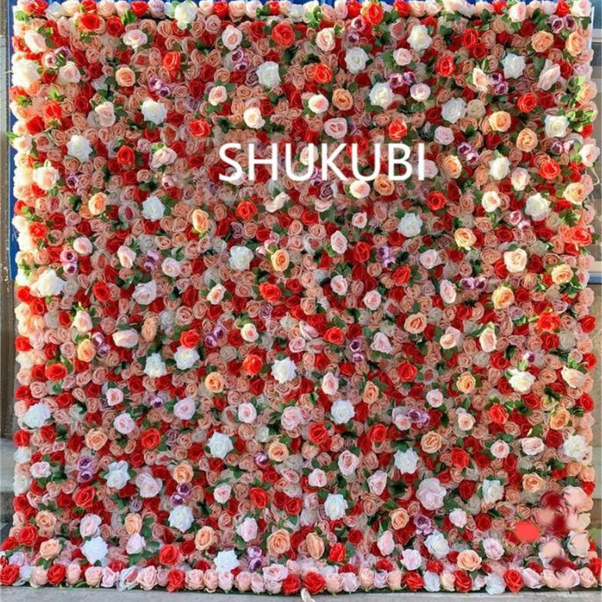 New Design Orange Floral Wall  For Wedding Arrangement Event Salon Party Photography Backdrop Fabric Rolling Up Curtain Fabric Cloth