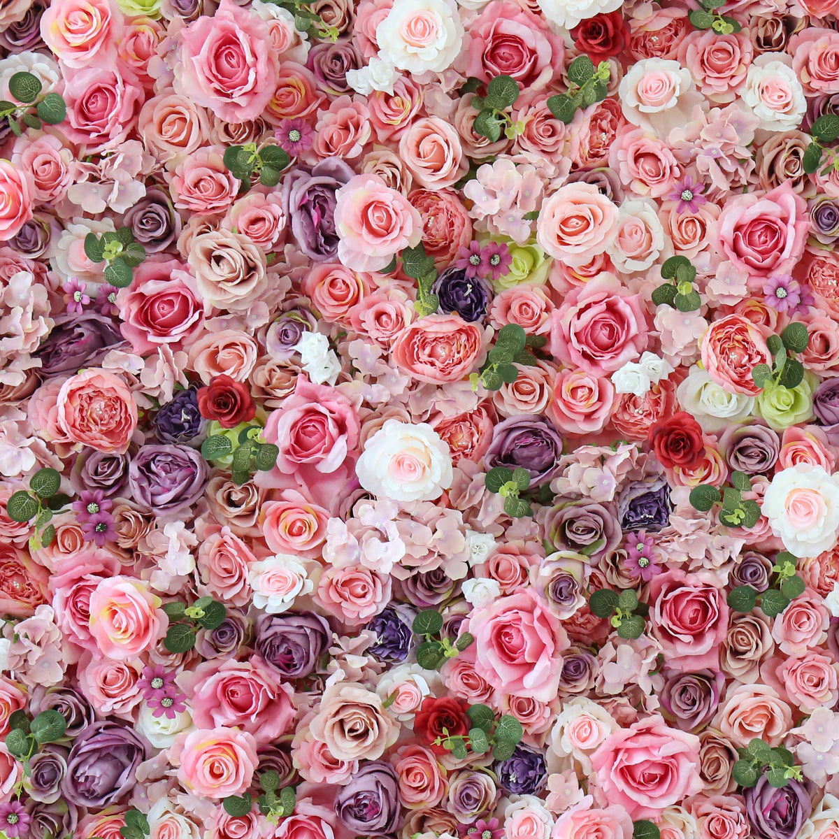 Flower Wall Backdrop [Watercolor Petal Mosaic Rose Roll-Up Fabric Panel] for Ceremony & Photo Booth N8828