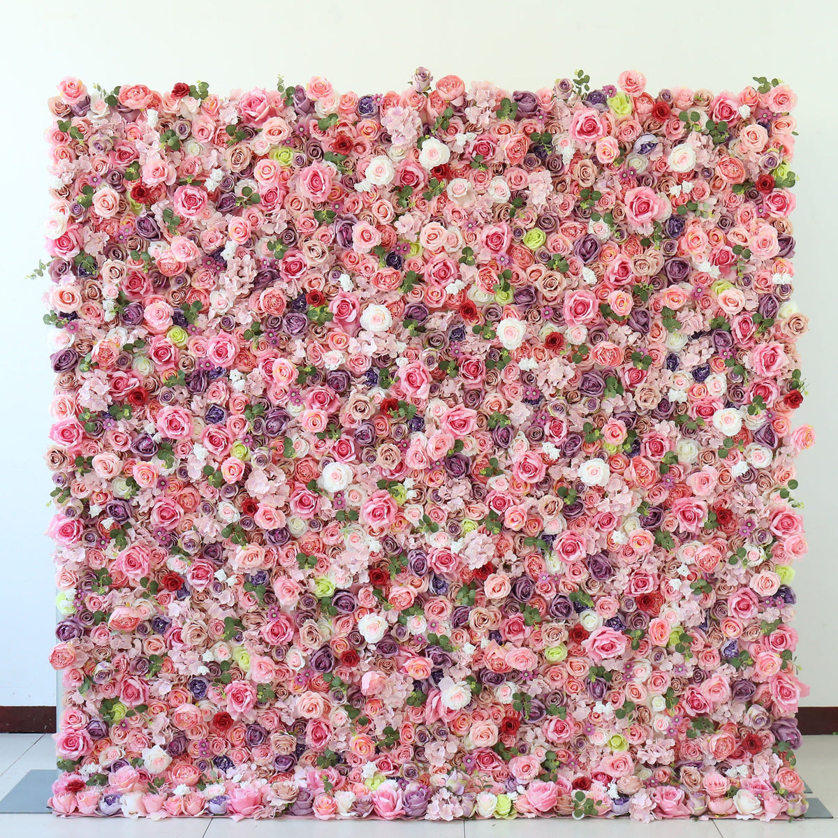 Flower Wall Backdrop [Watercolor Petal Mosaic Rose Roll-Up Fabric Panel] for Ceremony & Photo Booth N8828