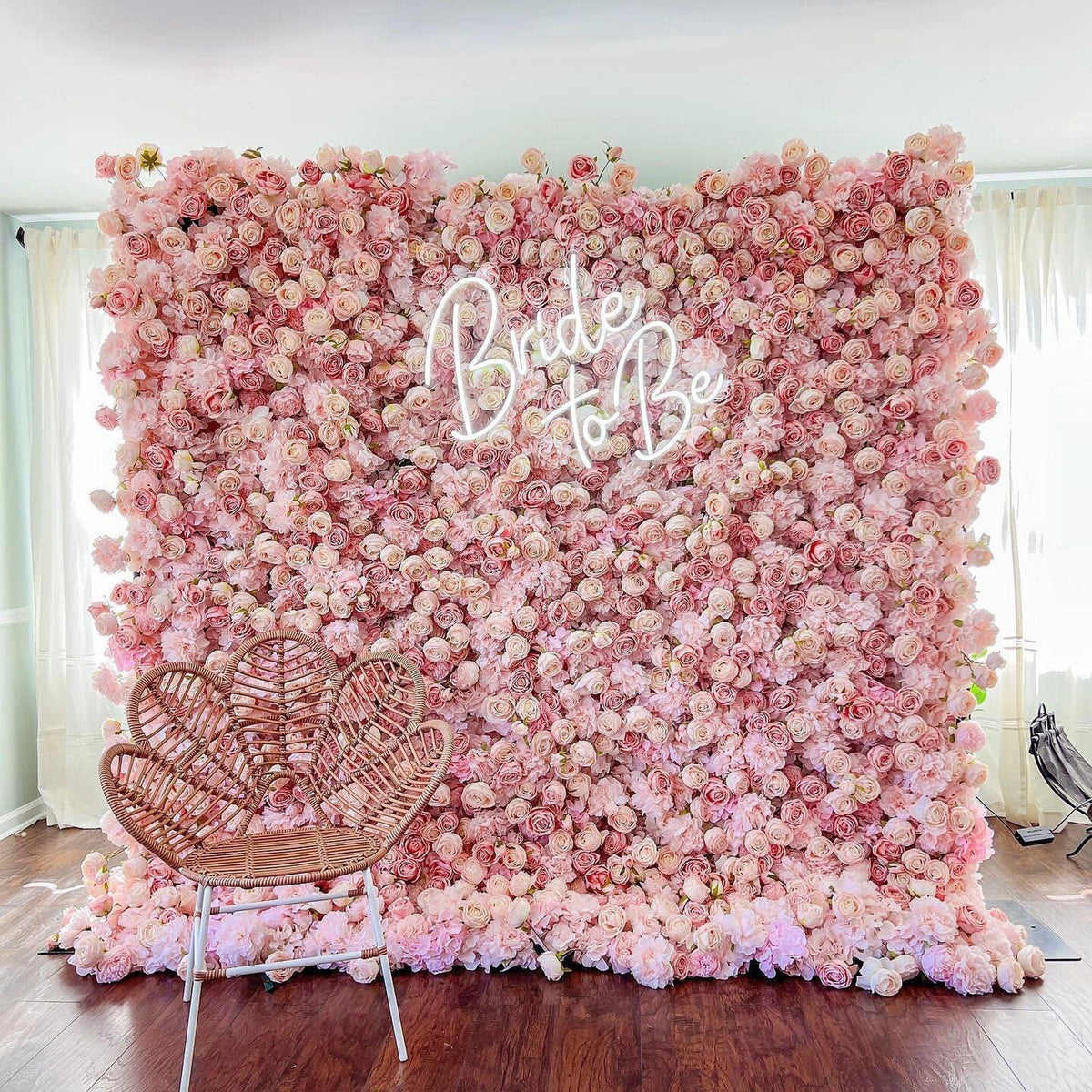 Pink Flower Wall Backdrop, Bride to Be Party Decor