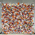 Orange Silk Flower Wall Backdrop, Wedding Decor