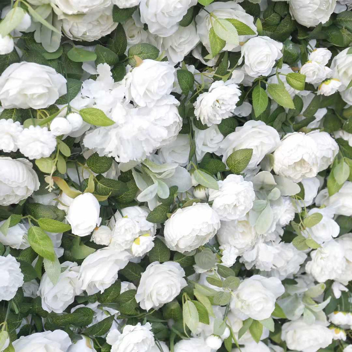 White Flower Wall Green Plants For Wedding Arrangement Event Salon Party Photography Backdrop Fabric Rolling Up Curtain Fabric Cloth US DDP