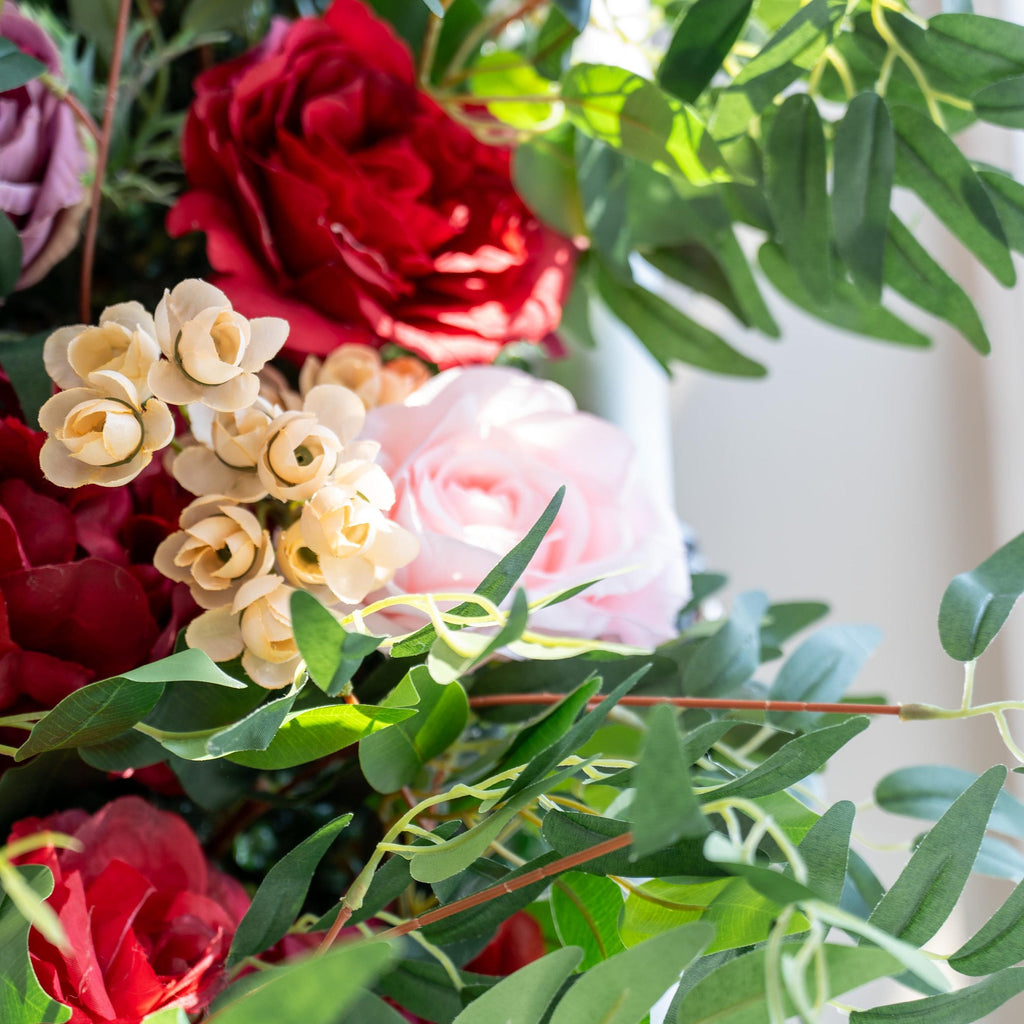 Artificial Flower Wall Backdrop, Magenta Pink Rose, Wedding Photo Booth