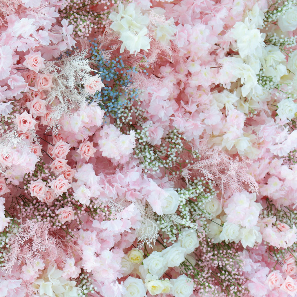 Flower Wall Backdrop [Coral Cloud Blossom Roll-Up Fabric Panel] for Ceremony & Photo Booth N8837