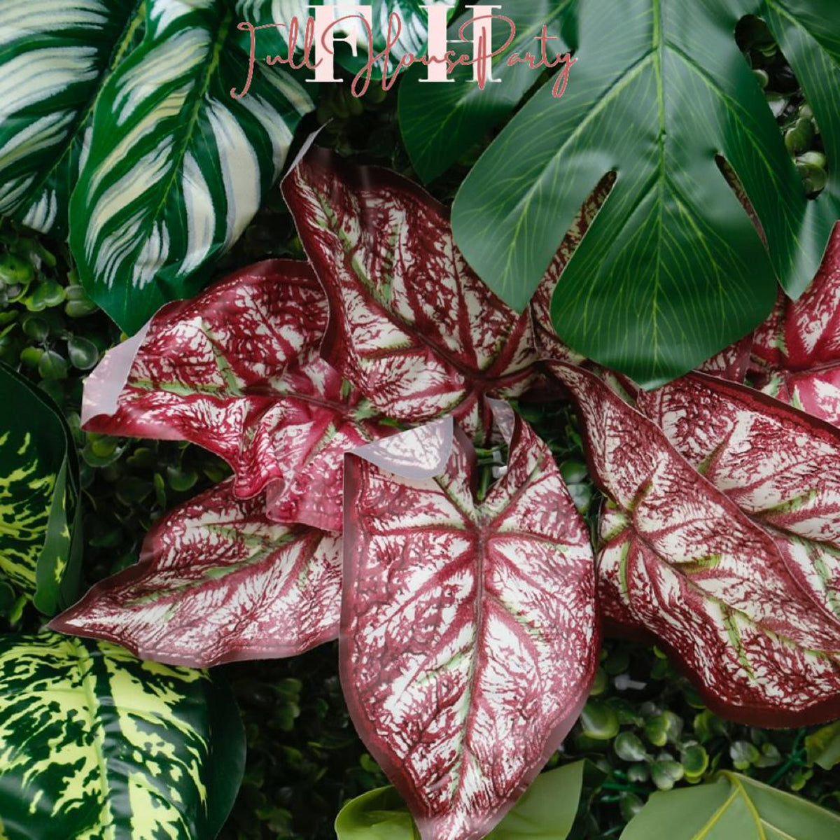 US Seller---Lush Green Leaves 5D Flower Wall (8x8 ft) - Roll-Up Fabric Flower Wall for Wedding Party Photo Backdrop