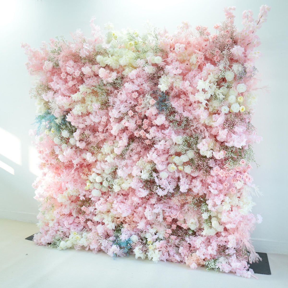 Flower Wall Backdrop [Coral Cloud Blossom Roll-Up Fabric Panel] for Ceremony & Photo Booth N8837
