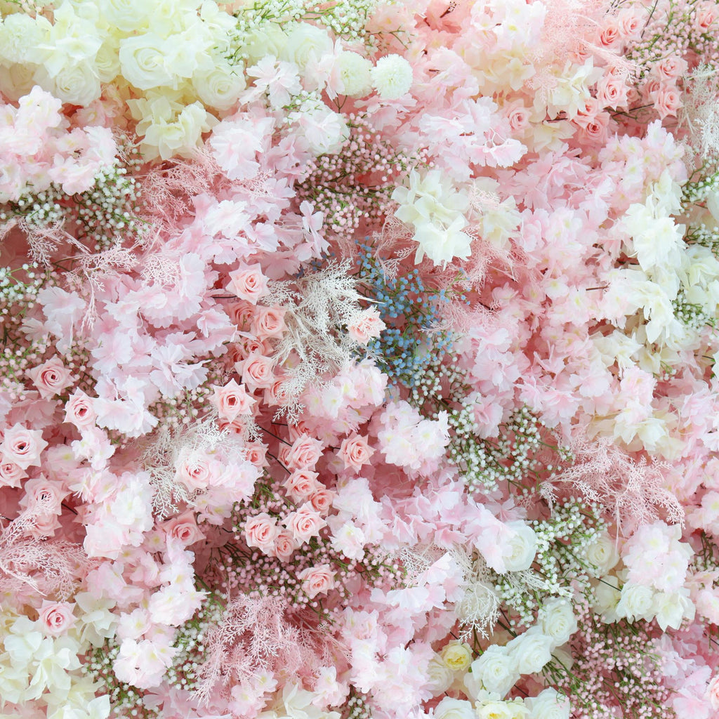 Flower Wall Backdrop [Coral Cloud Blossom Roll-Up Fabric Panel] for Ceremony & Photo Booth N8837