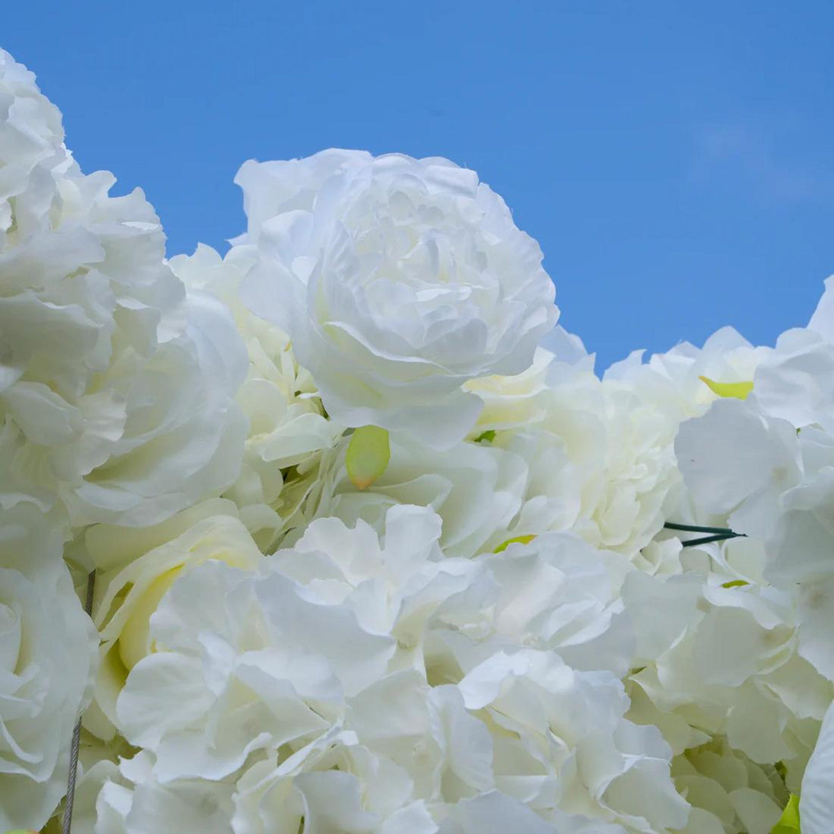 Ships from Houston | White Rose Flower Wall Backdrop, 8x8 ft Artificial Floral Wall, Wedding Photo Booth Decor, Roll-Up Fabric Backdrop