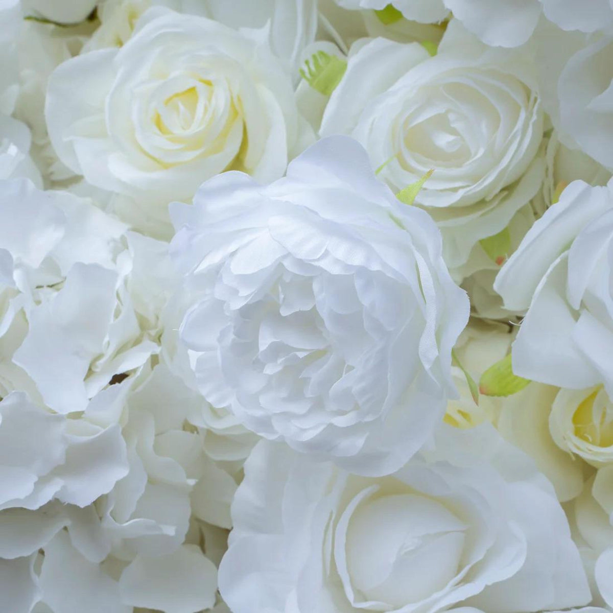 Ships from Houston | White Rose Flower Wall Backdrop, 8x8 ft Artificial Floral Wall, Wedding Photo Booth Decor, Roll-Up Fabric Backdrop