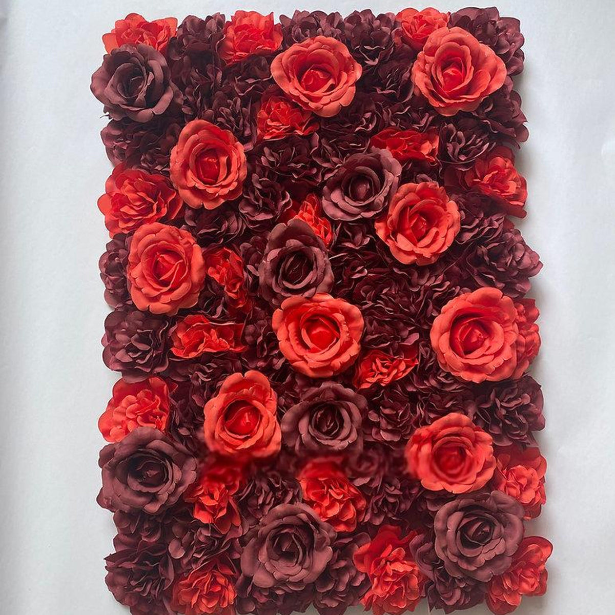 8X8ft 24pcs/Set | Red 3D Fabric Flower Wall Panel | Wedding Photo Backdrop