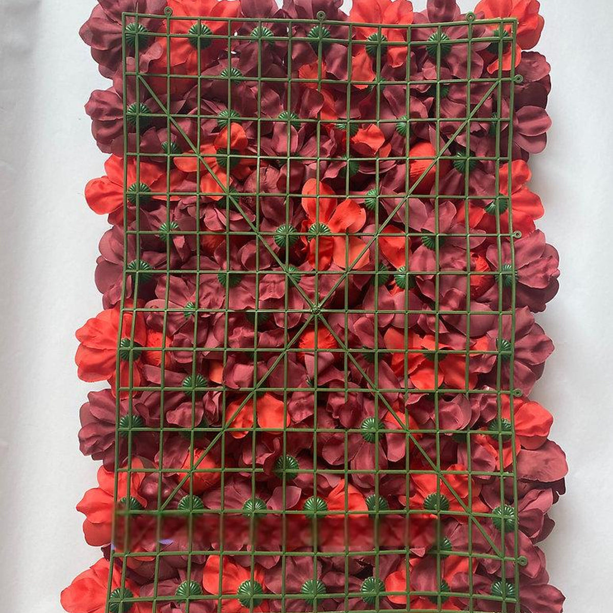 8X8ft 24pcs/Set | Red 3D Fabric Flower Wall Panel | Wedding Photo Backdrop