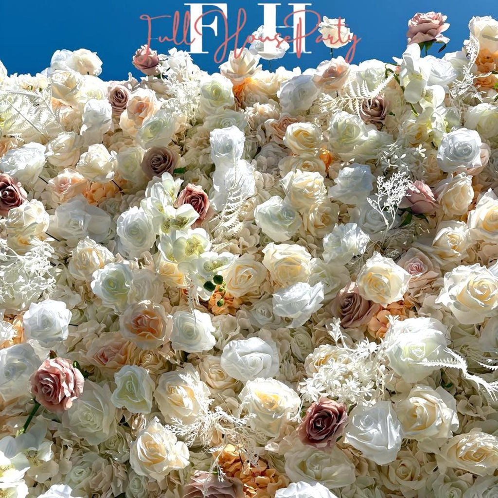Ships from Houston| Blush Pink & White 5D Fabric Flower Wall Backdrop, Wedding Photo Background, Easy  Quick Assembly Decor