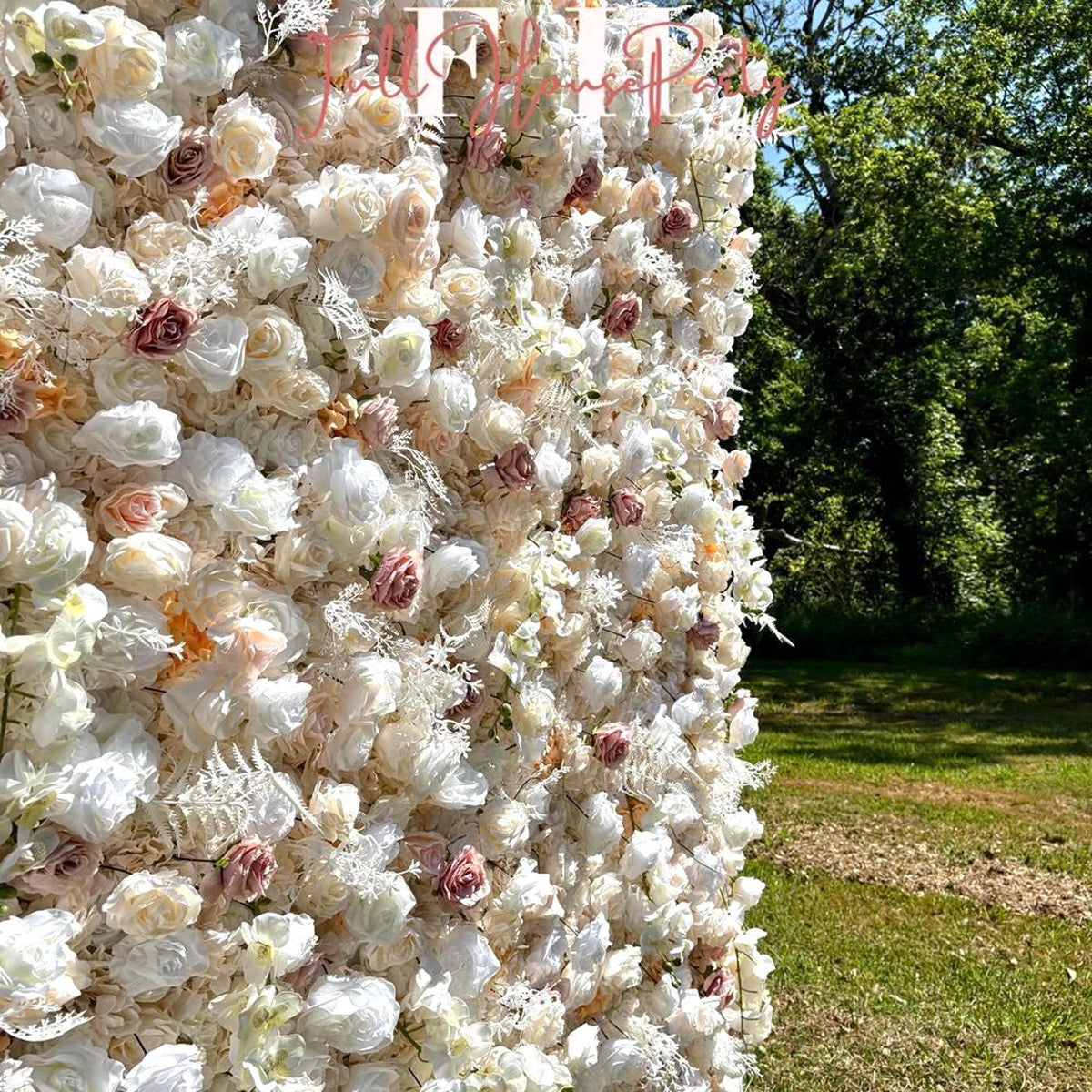Ships from Houston| Blush Pink & White 5D Fabric Flower Wall Backdrop, Wedding Photo Background, Easy  Quick Assembly Decor