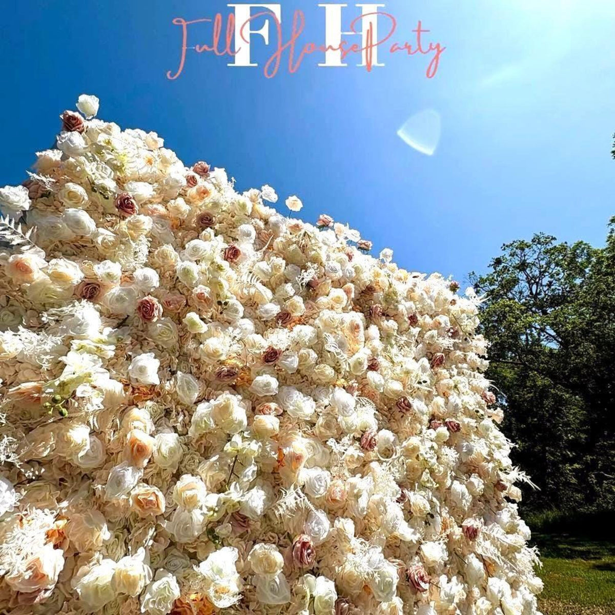 Ships from Houston| Blush Pink & White 5D Fabric Flower Wall Backdrop, Wedding Photo Background, Easy  Quick Assembly Decor