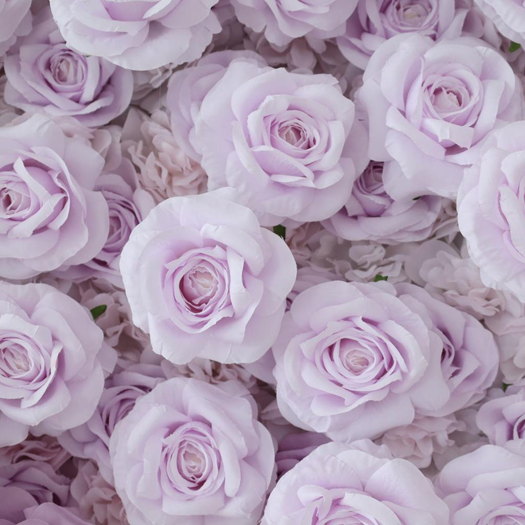 Ships from Houston/8x8ft Romantic Lilac Purple Flower Wall,Rolling Curtain Backdrop, Artificial Fabric Flower Wall for Weddings