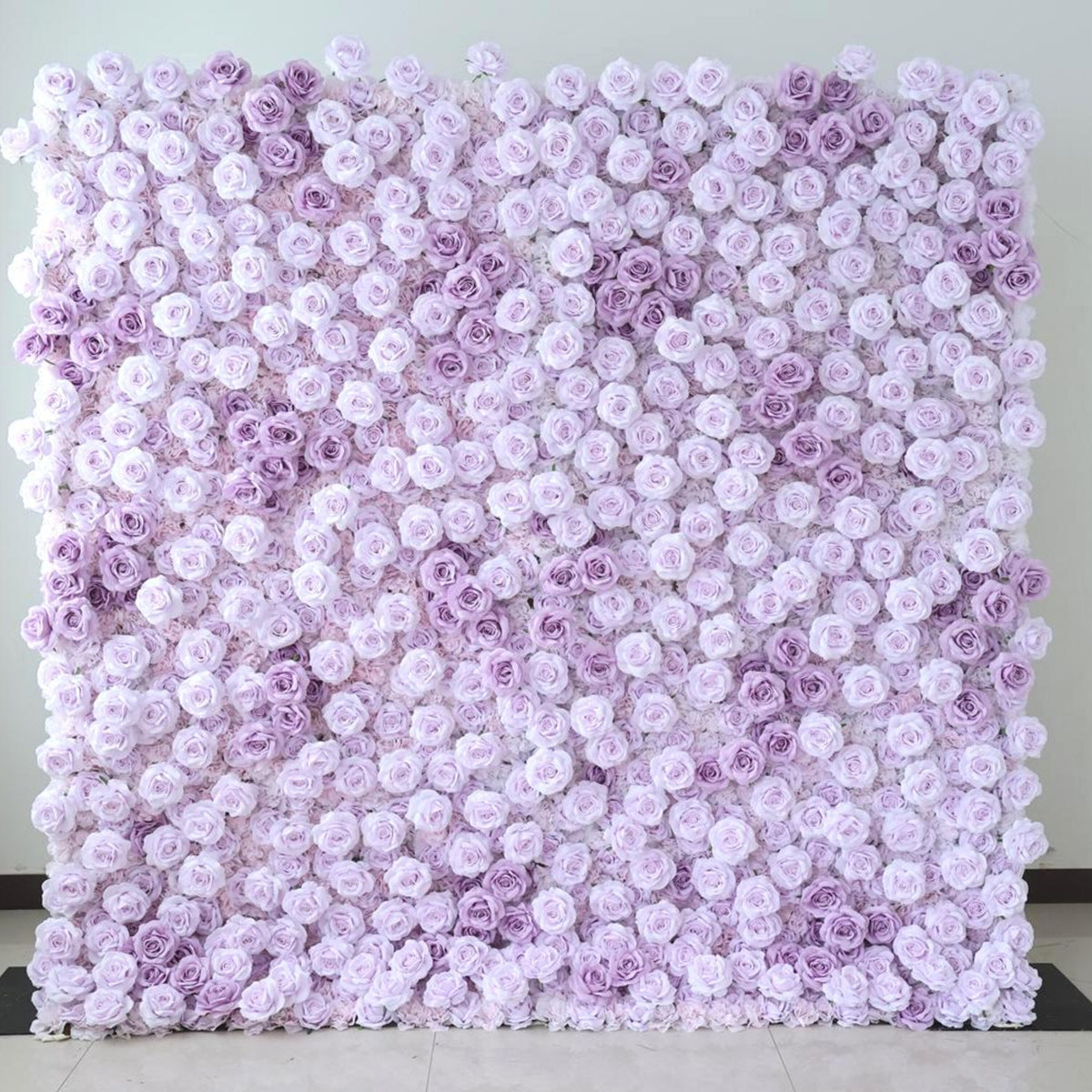 Ships from Houston/8x8ft Romantic Lilac Purple Flower Wall,Rolling Curtain Backdrop, Artificial Fabric Flower Wall for Weddings