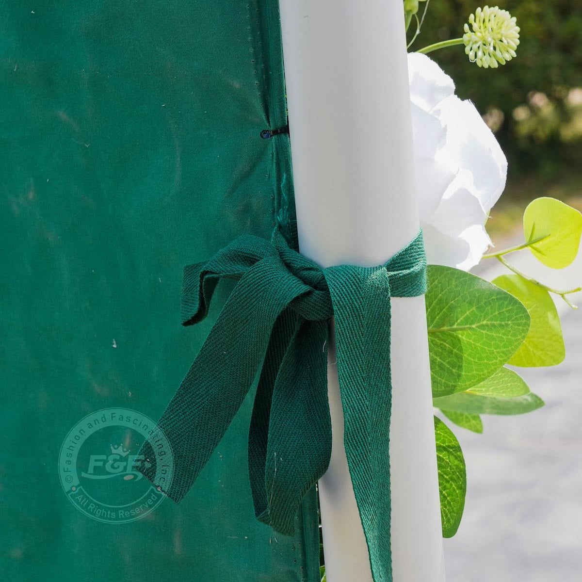 White Rose & Greenery Flower Wall Backdrop | 8x8ft 5D Roll-Up Floral Curtain for Wedding,Photo Booth