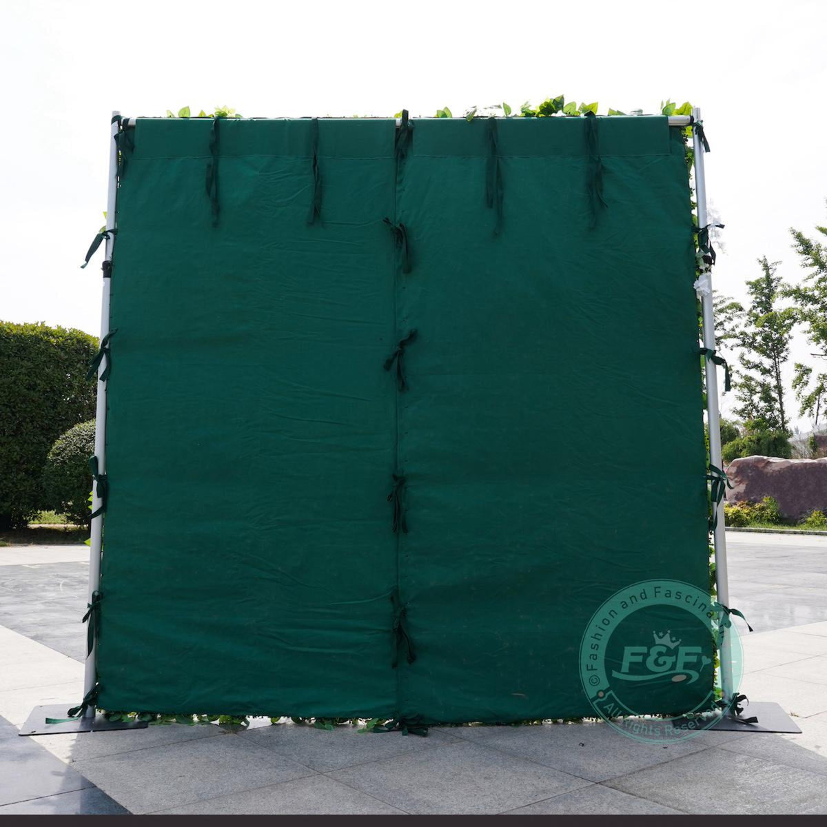 White Rose & Greenery Flower Wall Backdrop | 8x8ft 5D Roll-Up Floral Curtain for Wedding,Photo Booth