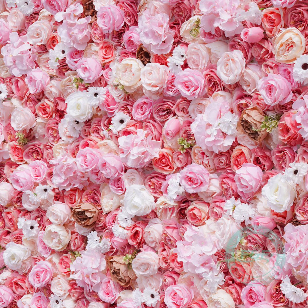 Pink Flower Wall Backdrop, Pink & White Rose Wall, Wedding Ceremony Backdrop, Bridal Shower, Baby Shower, Party Decor