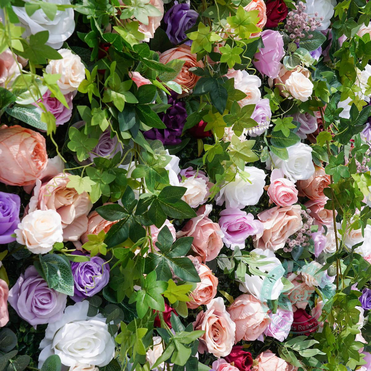 Luxury Garden Flower Wall Backdrop, Pink Purple White Rose & Greenery Wall, Wedding Ceremony Decor, Bridal Shower, Baby Shower Backdrop