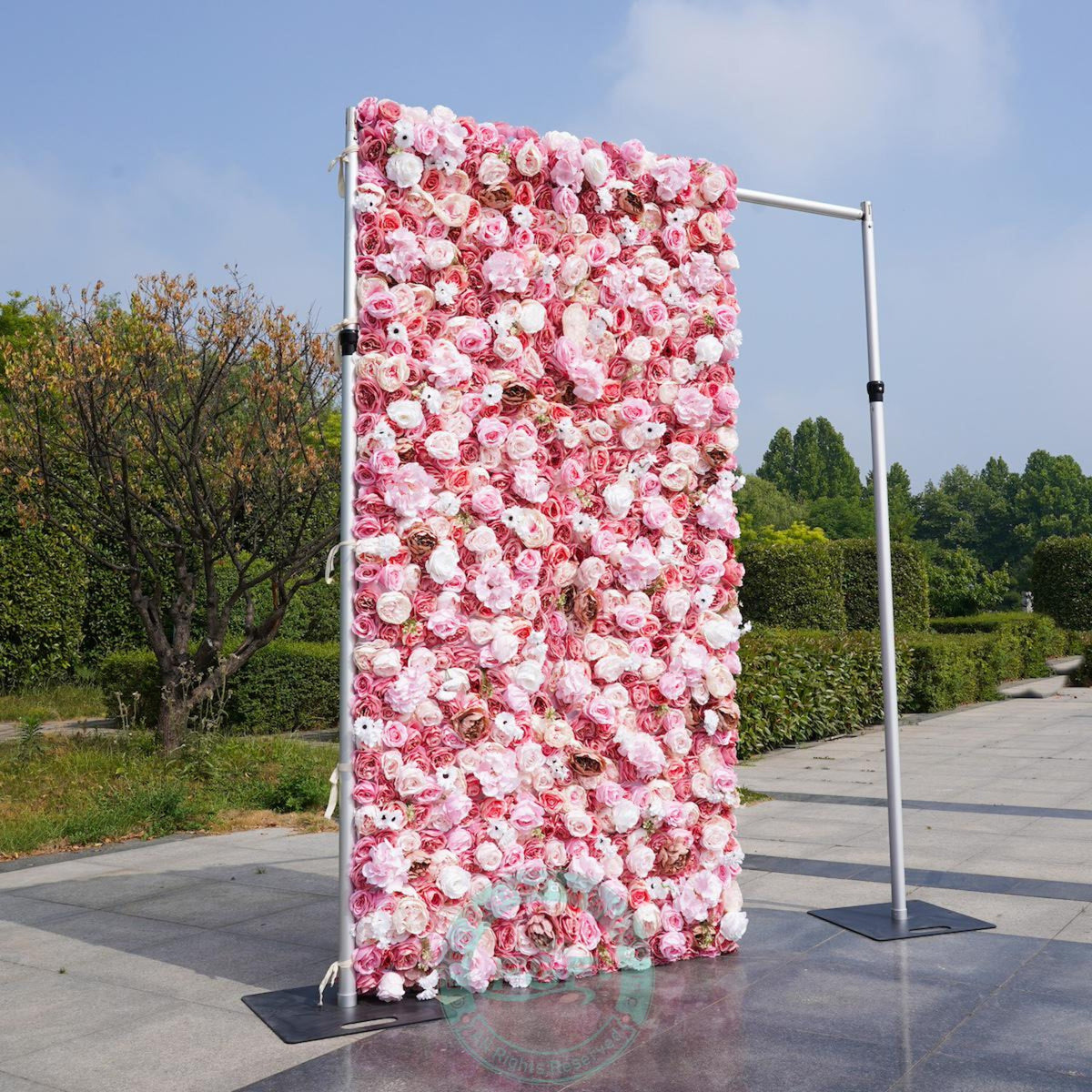 Pink Flower Wall Backdrop, Pink & White Rose Wall, Wedding Ceremony Backdrop, Bridal Shower, Baby Shower, Party Decor