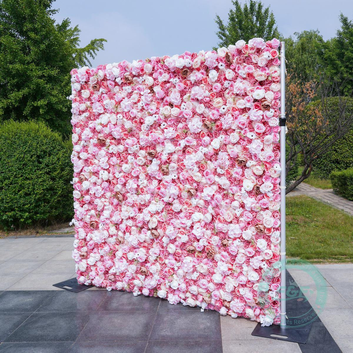 Pink Flower Wall Backdrop, Pink & White Rose Wall, Wedding Ceremony Backdrop, Bridal Shower, Baby Shower, Party Decor