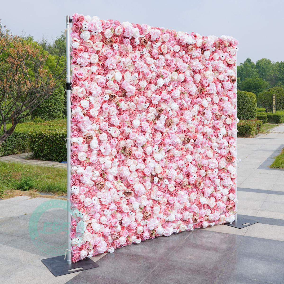 Pink Flower Wall Backdrop, Pink & White Rose Wall, Wedding Ceremony Backdrop, Bridal Shower, Baby Shower, Party Decor