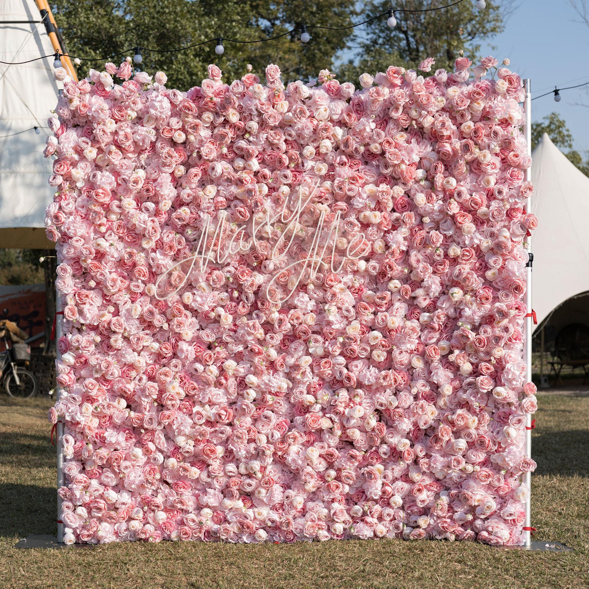 Pink Flower Wall Backdrop, Bride to Be Party Decor
