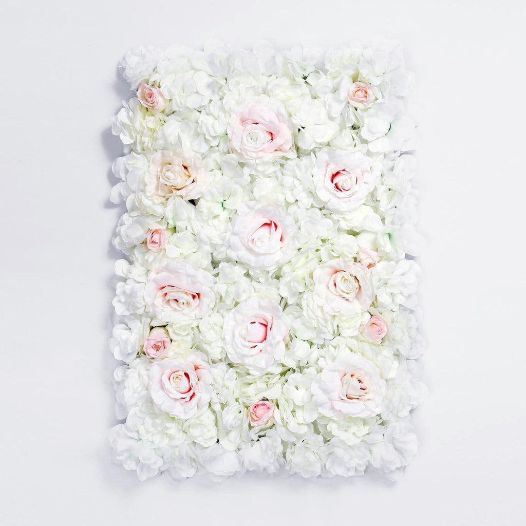 Pink & White 3D Flower Wall Panel, 16x24" Artificial Floral Backdrop