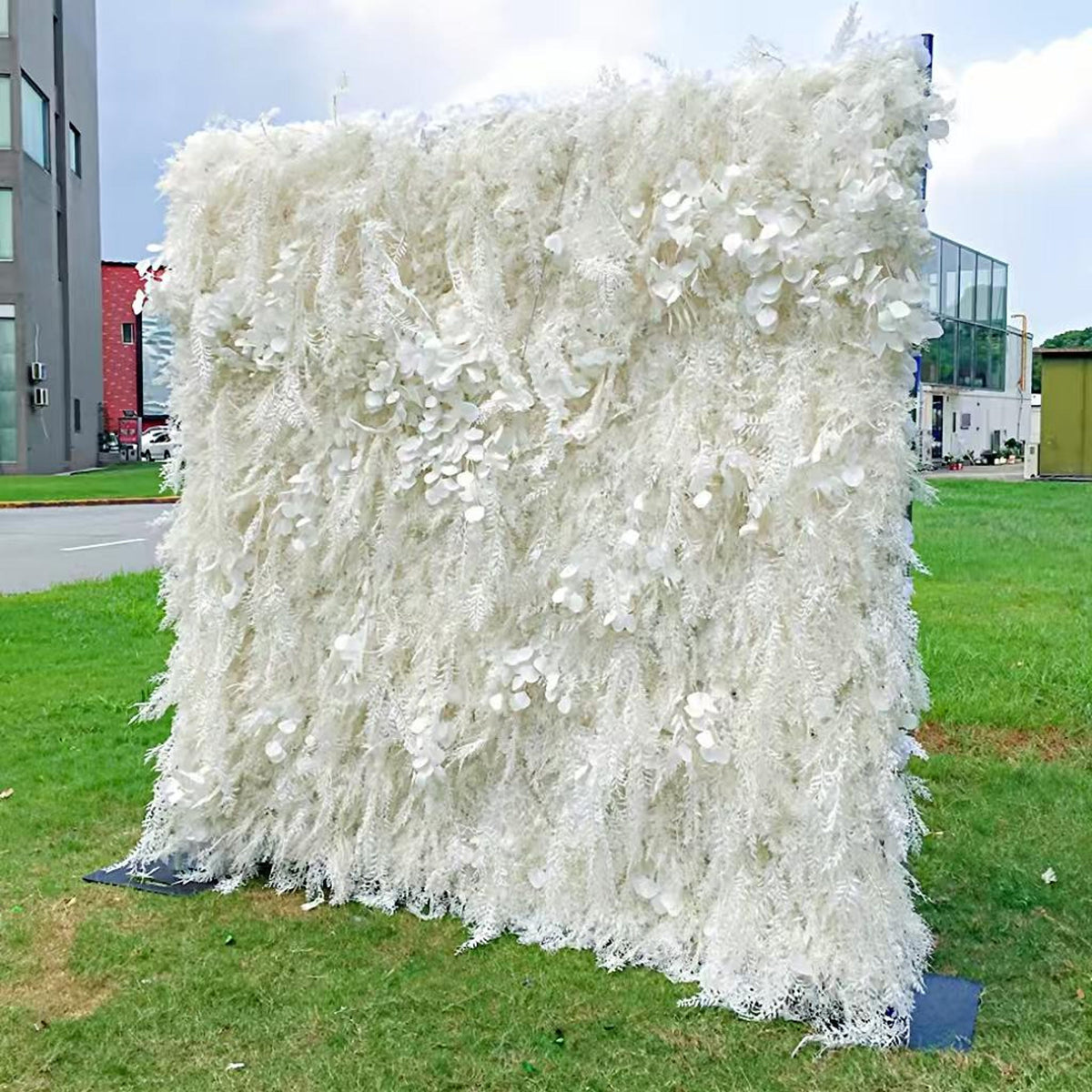 Ships from Houston |5D  Flower Wall 8*8ft  - Flower Wall Rolling Up Curtain Wall, Fabric Flower Wall, Wedding Party Photo Backdrop