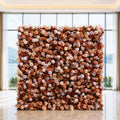 Flower Wall Backdrop [Mocha Taupe Rose Roll-Up Fabric Panel] for Ceremony & Photo Booth