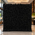 Flower Wall Backdrop [Midnight Noir Black Rose Roll-Up Fabric Panel] for Ceremony & Photo Booth