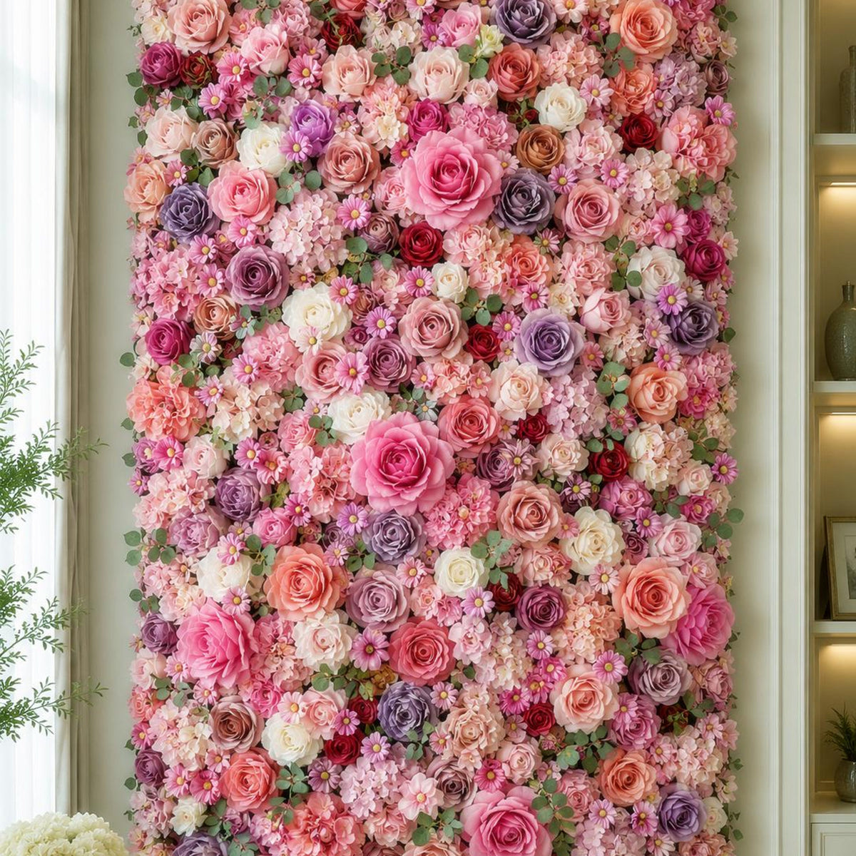 3D Rose Flower Wall Panel, Wedding Backdrop, 16x24"