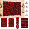 8X8ft 24pcs/Set | Red 3D Fabric Flower Wall Panel | Wedding Photo Backdrop
