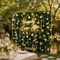 White Rose & Greenery Flower Wall Backdrop | 8x8ft 5D Roll-Up Floral Curtain for Wedding,Photo Booth