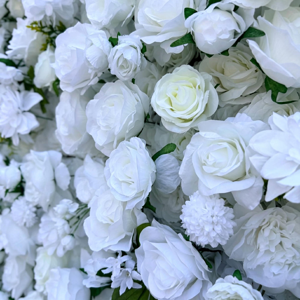 Ships from Houston | 8x8 ft 5D Rose Flower Wall, Roll-Up Fabric Floral Backdrop, Easy Setup Wedding Photo Booth Decor