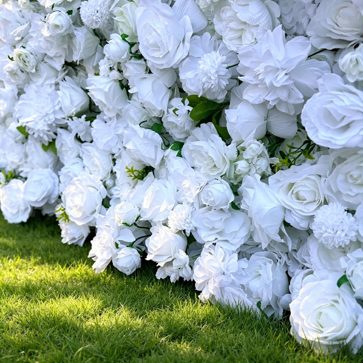 Ships from Houston | 8x8 ft 5D Rose Flower Wall, Roll-Up Fabric Floral Backdrop, Easy Setup Wedding Photo Booth Decor