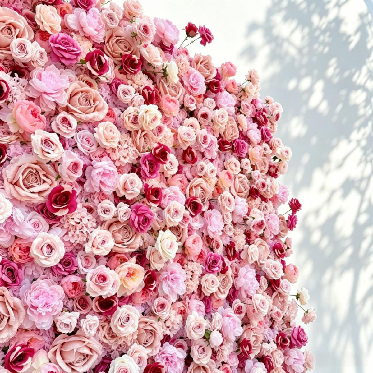Ships from Houston | 5D Pink Rose Flower Wall 8x8ft, Roll-Up Fabric Backdrop, Artificial Floral Backdrop for Wedding Venue Photo Booth Decor